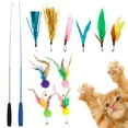 thumbnail image 1 of POINTERTECK 2Pcs Cat Wand Toys Interactive Cat Feather Wand 39inch Retractable Cat Wand Toy with 10PCS Cat Feather Toys Telescopic Cat Fishing Pole Toy Cat Teaser Toy, 1 of 9