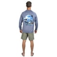 thumbnail image 3 of Bimini Bay Outfitters Hook M' Men's Long Sleeve Shirt - Shark Slam Grisaille, 3 of 6