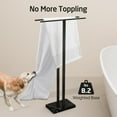 thumbnail image 3 of Standing Towel Rack Towel Rack Stand with Marble Base for Bathroom Floor SUS Stainless Steel Brushed Finish BTH, 3 of 9