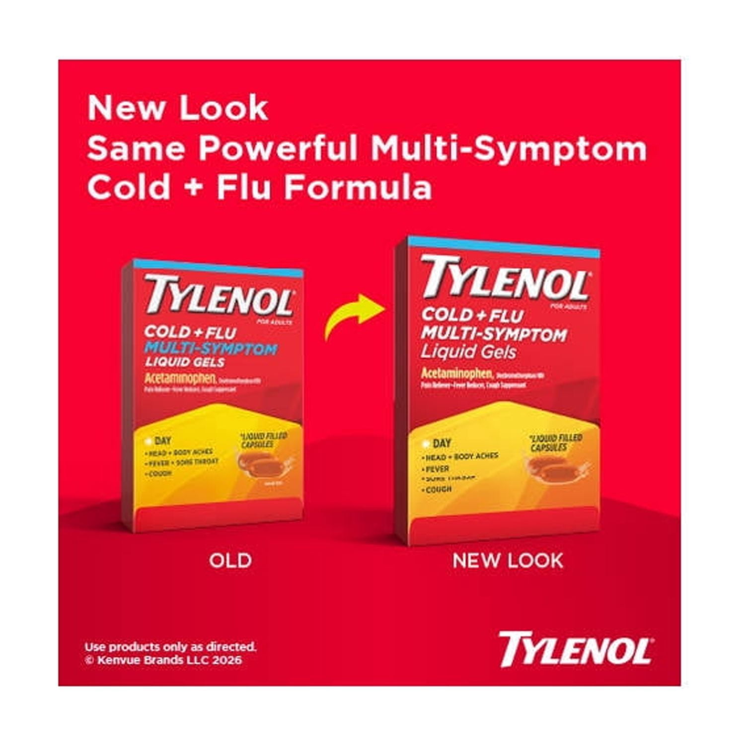 Tylenol Daytime Cold & Flu Multi-Symptom Relief Liquid Gels, 24 Count