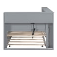thumbnail image 5 of Twin Daybed with Twin Trundle, Wooden Bed with Storage Shelf and USB Charging Ports for Bedroom, Grey, 5 of 7
