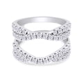thumbnail image 2 of AFFY White Natural Diamond Twist Split Shank Solitaire Enhancer Guard in 14K White Gold (1 Cttw), 2 of 8