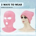 thumbnail image 5 of 3 Pieces 3-Hole Ski Mask Knitted Face Cover Winter Balaclava Full Face Mask for Men Women Outdoor Sports (Pink), 5 of 7