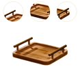 thumbnail image 6 of yotijay Wood Serving Tray Tea Drink Dessert Decorative with Rim Rectangle Light Wood L, 6 of 9