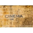 thumbnail image 2 of Wilson, Emily 32x23 Gold Ornate Wood Framed with Double Matting Museum Art Print Titled - Italy-Basilicata-Province of Matera-Matera Sign on a wall pointing to a cinema-movie theater, 2 of 4