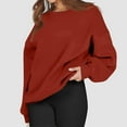 thumbnail image 5 of Lumtrix Womens Oversized Sweatshirts Crewneck Fleece Pullover Hoodies Trendy Cute Long Sleeve Drop Shoulder Sweater Tops Wine 2XL, 5 of 5