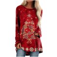 thumbnail image 2 of Levmjia Clearance Promotion Fall Winter Women Long Sleeves Fashion Casual Shirts Christmas Printing Round Neck Sweatshirt Crewneck Pullover Tunic Tops, 2 of 5