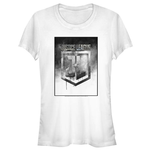 Junior's Zack Snyder Justice League Boxed Badge Logo  Graphic Tee White 2X Large