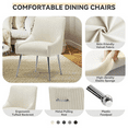 thumbnail image 3 of SEYNAR Modern Pleated Velvet Dining Chairs Set of 4, Tufted Upholstered Side Accent Kitchen Chair with Silver Legs for Living Room(Beige), 3 of 7