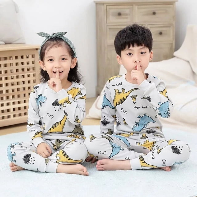 Conjunto de pijamas de invierno para niños, ropa de dormir navideña de algodón para niñas, pijamas de animales, ropa de dormir para el hogar para niños de 4, 6, 8, 10 y 12 años