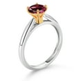 thumbnail image 3 of Gem Stone King 1.00 Ct Round Red Rhodolite Garnet Solitaire Engagement Ring for Women | 10K White and Yellow Gold | Round 6MM | Gemstone Birthstone | Available in Size 5, 6, 7, 8, 9 | Size 6, 3 of 4