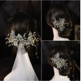 thumbnail image 5 of Horquillas para el pelo de boda, horquilla de flores plateadas, accesorios para el cabello de novia con perlas para mujeres y niñas, accesorios para el cabello de boda para novias dorados, 5 of 5