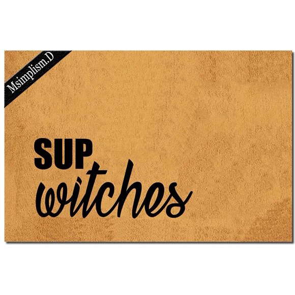 Funny Doormat for Indoor Outdoor - Sup Witches Halloween Doormat Fall Doormat Funny Front Doormat Entrance Floor Mat Non Slip Mats Indoor Outdoor Rug 23.6 in(L) by 15.7 in(W)