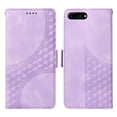 thumbnail image 6 of ELEHOLD For iPhone 8 Plus/7 Plus Leather Wallet Phone Case, Embossed Diamond Folio Flip Cover, Card Holder Cash Slot, Stand Support, Wrist Strap Lanyard -Purple, 6 of 10