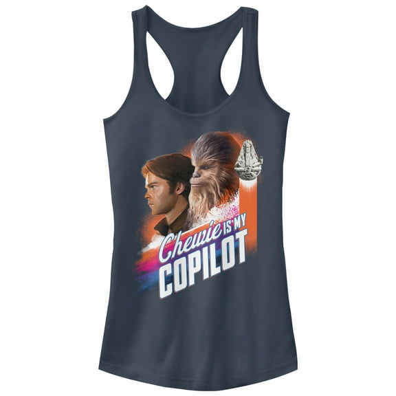 Junior's Solo: A Star Wars Story Chewie is My Copilot Racerback Tank Top Indigo 2X Large