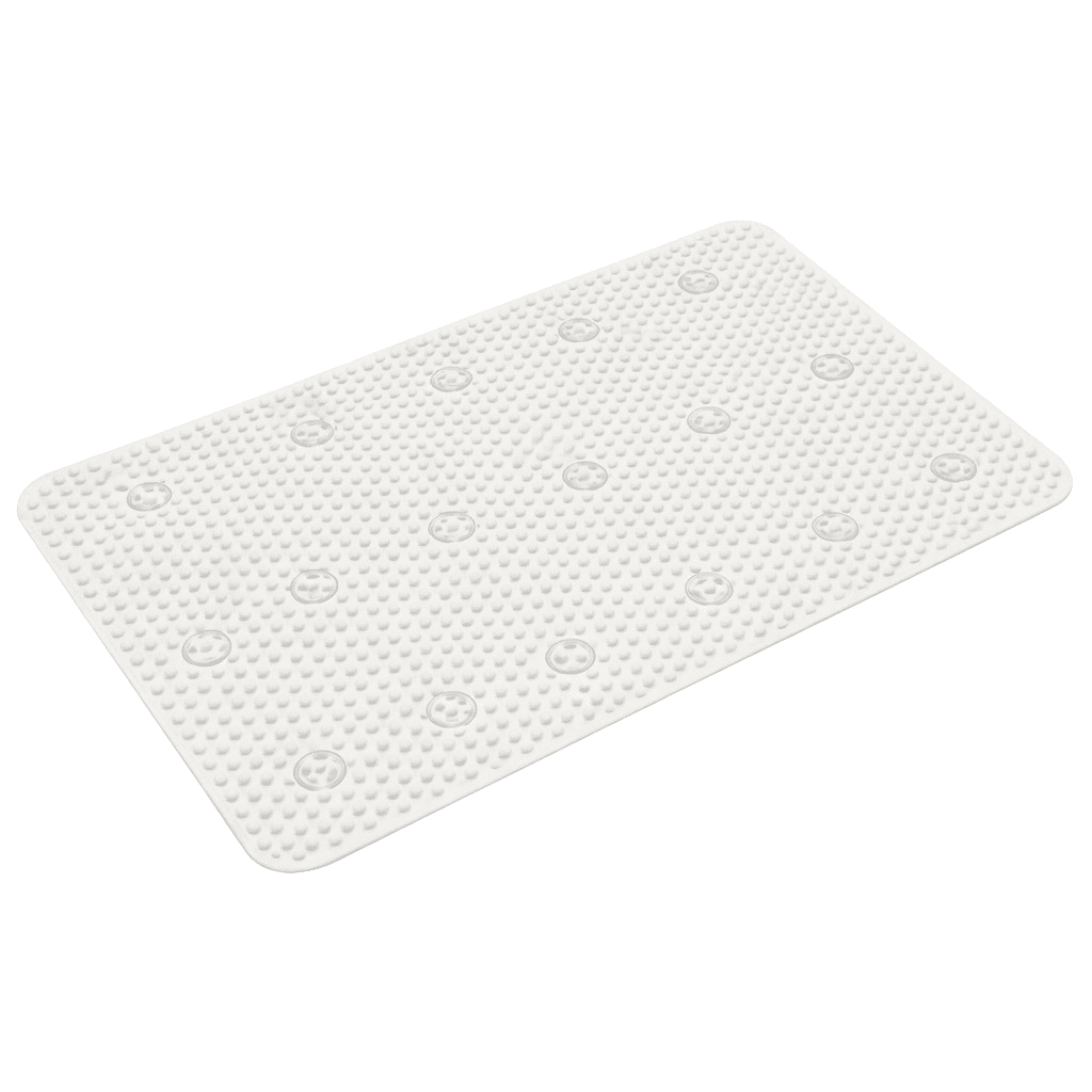 Soft Foam Bathtub & Shower Mat Non Slip with Suction Cups 27.5" x 16" White Cushioned Spa Bathroom Mat