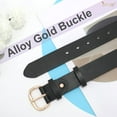 thumbnail image 3 of Women Leather Belt for Jeans Pants Gold Buckle Lady Casual Dress Waist Belt, 3 of 6