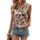 thumbnail image 1 of Mujer Elegante Top Sin Mangas Con Cuello En V Camiseta Impresa Cómoda Blusa Sin Mangas Casual Caqui XXL, 1 of 5