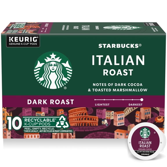 Starbucks Italian Roast K-Cup Pods 10ct – Dark Roast, 100% Arabica