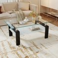 thumbnail image 2 of Taoruifang 39 Inch Tempered Glass Coffee Table 220 LBS Capacity Black, 2 of 19