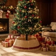 thumbnail image 5 of Handwoven Christmas Tree Collar Straw Rattan Tree Skirt Ring Foldable Base Guard Stand Cover Style D, 5 of 5