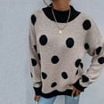 thumbnail image 3 of aDJFDGT Chandails d'Automne pour Femmes Mode Femmes Col à Nœud Uni Boutons Manche Tricoté Chandail Décontracté Haut Chaud, 3 of 7