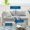 thumbnail image 6 of Modway Shore Sunbrella® Fabric Aluminum Outdoor Patio Left-Arm Loveseat in Silver Gray, 6 of 6