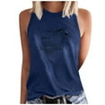thumbnail image 2 of Aloohaidyvio Tank Tops for Women,Women's Summer Beach Print Basic Tank Tops 2024 Round Neck Soft Casual Loose Sleeveless Shirts, 2 of 4
