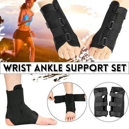 Handy Wrist Strap 8.3''x7.9'' 1Pair Right & Left Medical Carpal Tunnel Wrist Brace Support Splint Arthritis Sprain Hand Protector 3 Straps Adjustable Removable ()