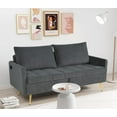 thumbnail image 6 of 60" W Velvet Loveseat Sofa Couch with Storage, Small Love Seat Couches for Bedroom, Living Room, Office, Dorm, Comfy Cushion, 2 USB Charging Ports, Dark Grey, 6 of 6