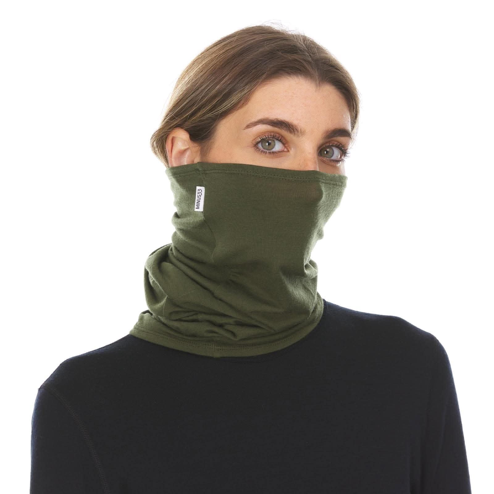 Woolverino - Merino Wool Microweight Multiclava - Multifunctional Headwear- UV Protection - Hiking Neck Gaiter - Hunting Balaclava - Olive Drab
