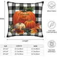 thumbnail image 5 of Fall Pillow Covers 20x20 Set of 2, Autumn Buffalo Plaid Pumpkin Throw Pillows Linen Farmhouse Grateful and Blessed Thanksgiving Decor Outdoor Cushion Case for Home Sofa Bedroom Living Room, 5 of 6