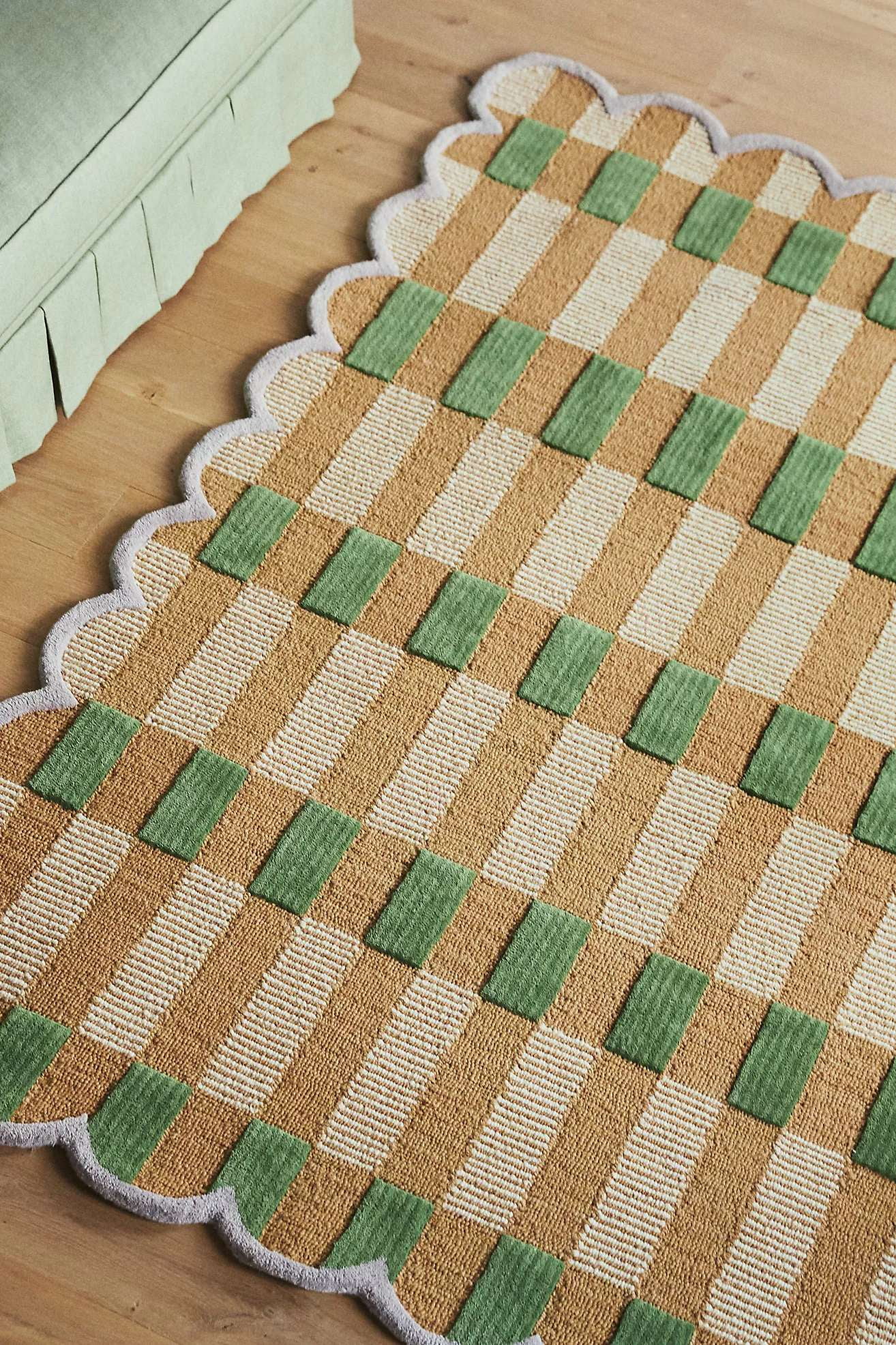 Eclatique Rug Modern Collection Tufted Area Rug, Beige Geometric, 8 x 10, Non-Slip Backing