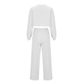 thumbnail image 4 of XFLWAM 2 Piece Outfits for Women Sweatsuit Oversized Long Sleeve Crop Sweatshirt Casual Fall Sets Solid Color Cozy Tacksuit Set, 4 of 5