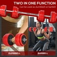 thumbnail image 4 of Soozier 66lbs 2-In-1 Dumbbell & Barbell Adjustable Set Strength Muscle Exercise Fitness Plate Bar Clamp Rod Home Gym Sports Area, 4 of 9