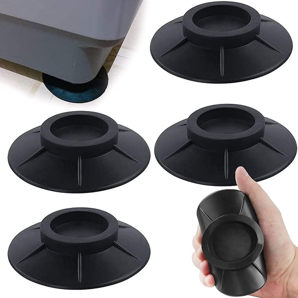 Almohadillas para pies de lavadora, 4 piezas Almohadillas para pies de lavadora Alfombrilla antivibración Almohadillas amortiguadoras antivibración de goma Alfombrilla para secadora antivibración Negr Feliz Sencillez