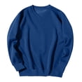 thumbnail image 4 of Men's Soft V Neck Sweatshirt Breathable Solid Color Ribbed Cuffs Pullover Outdoor Athletic Long Sleeve Sweatshirts Fall Fashion Top Blue XL, 4 of 6