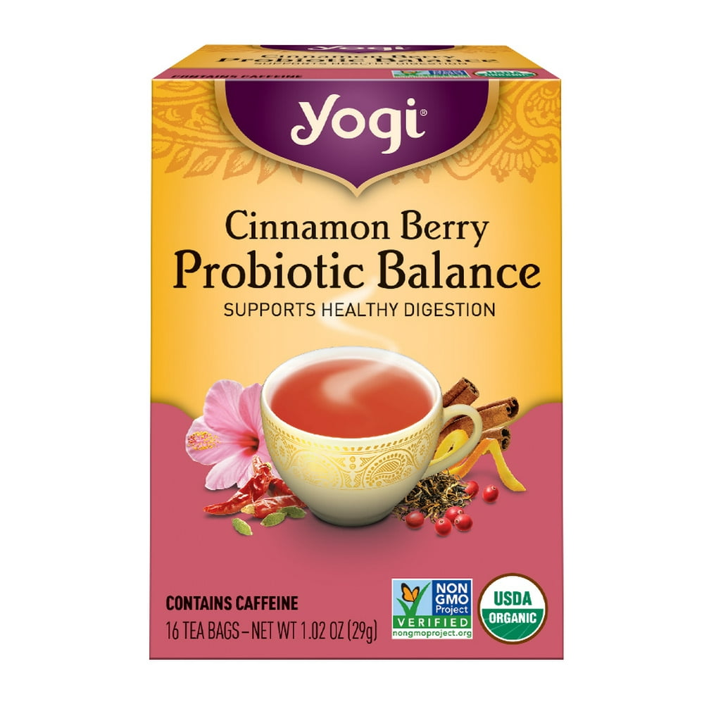 Yogi Tea, Cinnamon Berry Probiotic Balance Herbal Tea, Tea Bags, 16 Ct