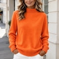 thumbnail image 2 of Women's Mock Neck Sweatshirt Sweater Long Sleeve Loose Comfy Soft Knit Pullover Casual Basic Tops, 2 of 7