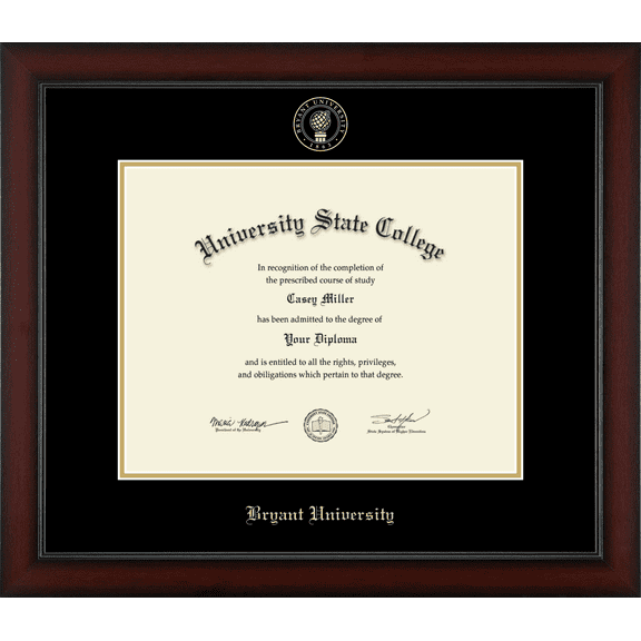 Bryant University Diploma Frame, Document Size 14" x 11"