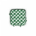 thumbnail image 2 of Philodendron Ottoman Cover, Jungle Leaves, 2 Piece Slipcover Set with Ruffle Skirt for Square Round Cube Footstool Decorative Home Accent, Standard Size, Green and White, by Ambesonne, 2 of 5