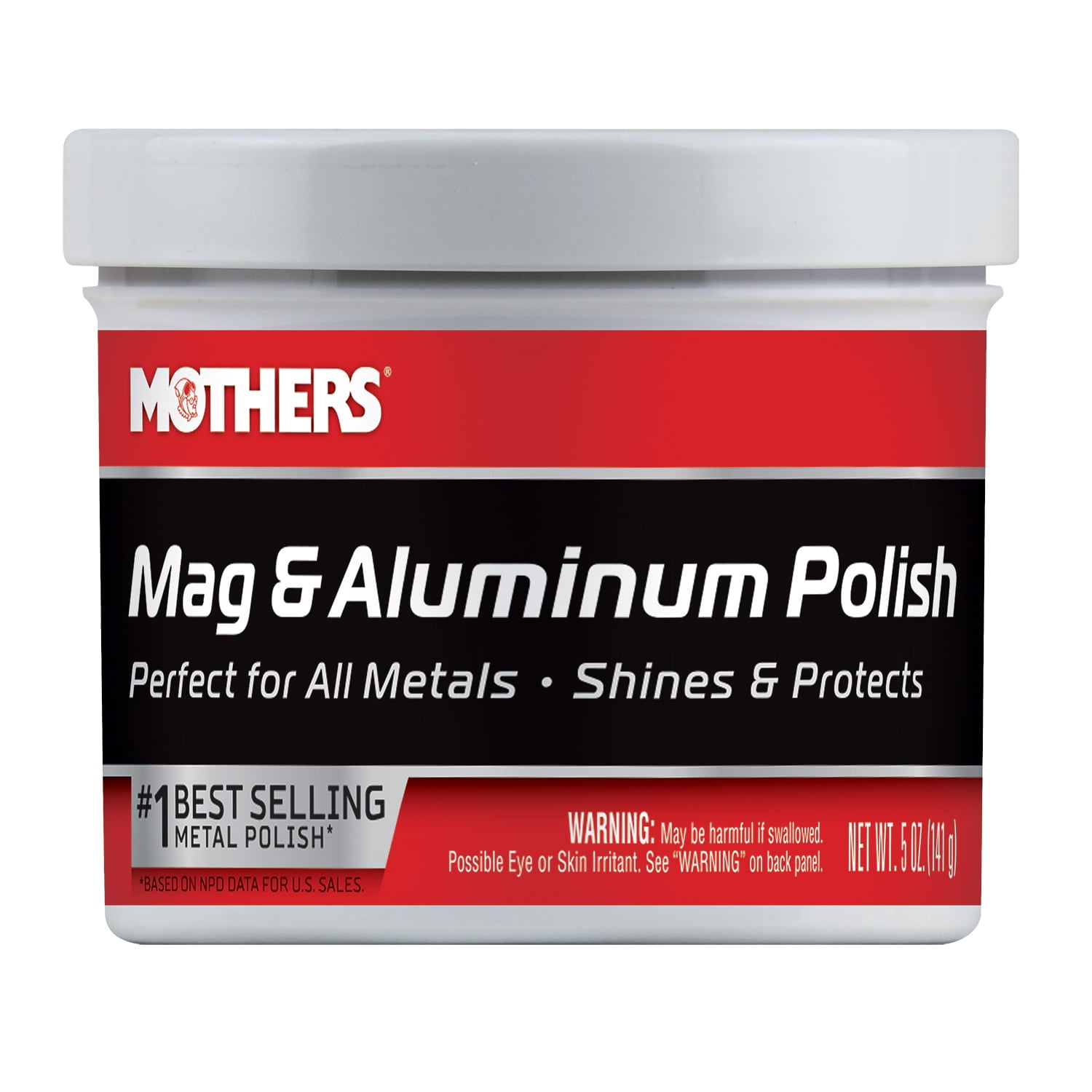 Mother's 05100/155200 Mag & Aluminum Polish 5 oz and Mother's Microfiber Ultra-Soft Polishing Cloth