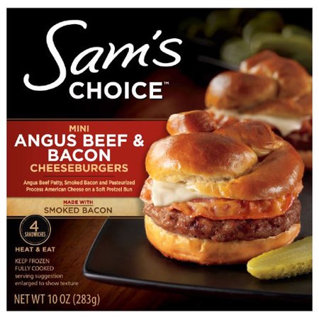 SAM'S CHOICE, MINI ANGUS BEEF & BACON CHEESEBURGERS