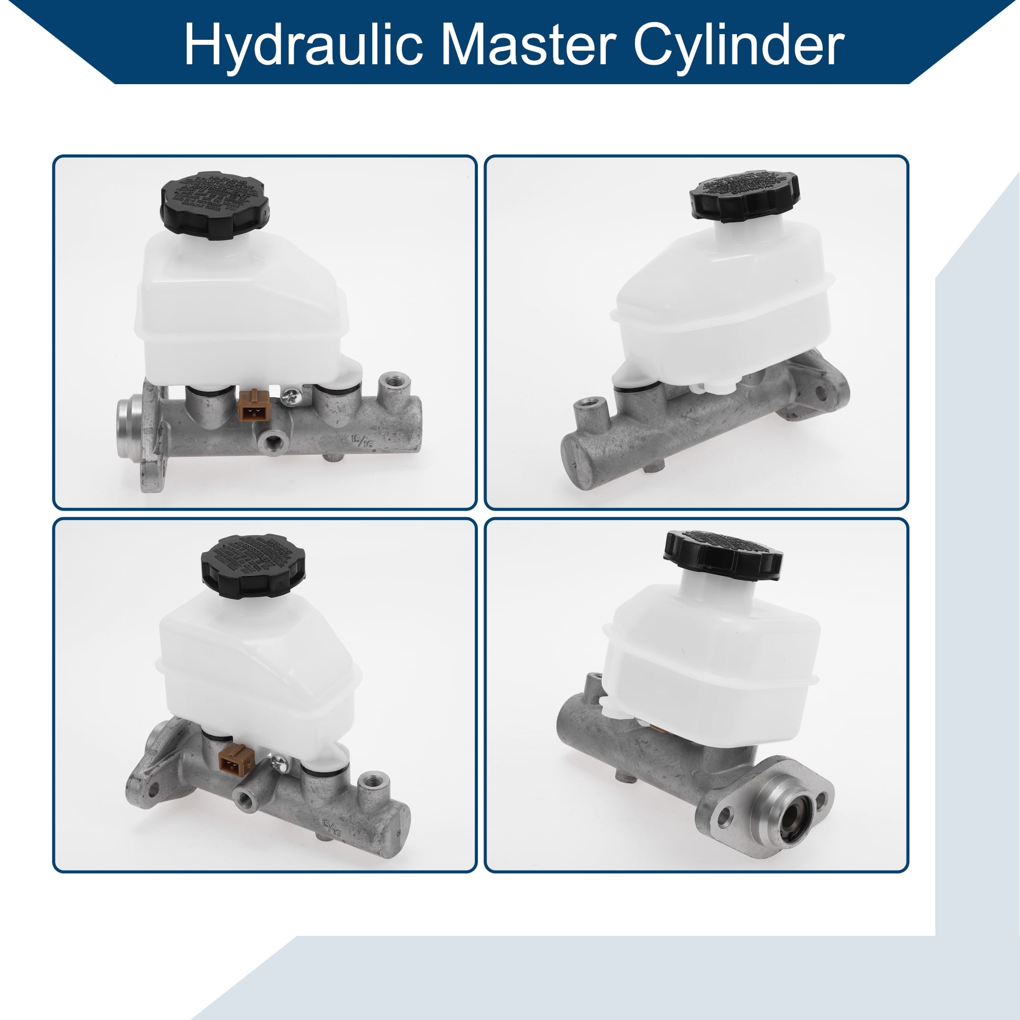 Unique Bargains No.585102D500 Brake Master Cylinder with Reservoir for Hyundai Elantra 2001-2003 Engine Compartment Hydraulic Master Cylinder Durable Aluminum Alloy Plastic 1 Pc Silver Tone White