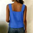 thumbnail image 7 of Womens Tank Tops Ladies' Summer Casual Loose Cotton And Linen Sleeveless Camisole With Split Vest Blue Tank Tops for Women, 7 of 7