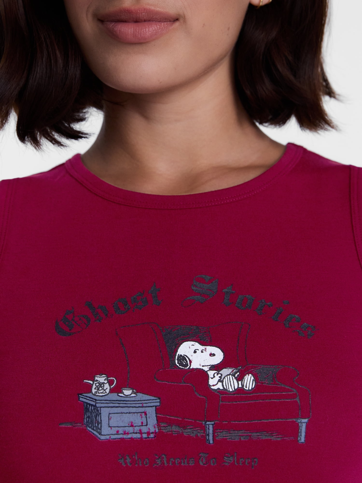 Peanuts Women's and Women's Plus Size Snoopy Ghost Stories Sleep Tank Top, Sizes XS-2X