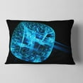 thumbnail image 2 of Designart Blue Fractal Cube in Dark - Abstract Throw Pillow - 12x20, 2 of 5