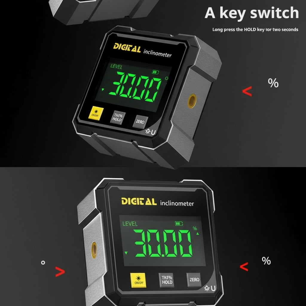 Stxxno Magnetic Digital Angle Finder Electronic Laser Level Rechargeable 4-Side Strong Magnetic 1-Pack