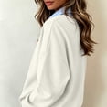 thumbnail image 6 of Erwazi Womens Sweatshirt Shirt Collar Fake Two Piece Color Block Long Sleeve Solid Loose Fit Pullover Daily Trendy Casual Tops, 6 of 7