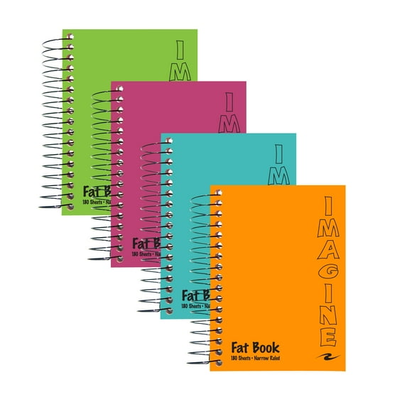 IMAGINE FATBOOK 5.5"x4" NARROW RULED ASST POLY COV